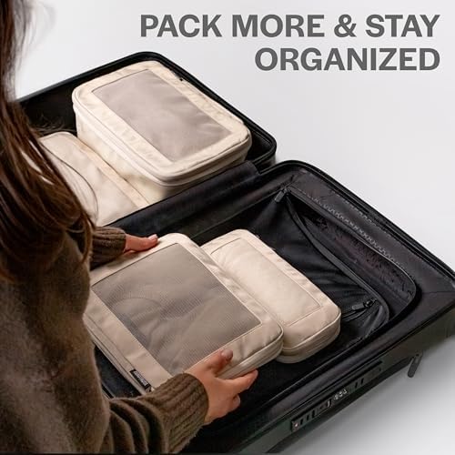 Aerotrunk Compression Packing Cubes for Travel - Luggage Organizer Bags - Double Zipper Packing Cubes for Suitcases (6-Pack, Black) - Image 7