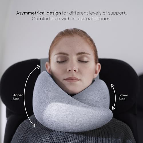 Ostrichpillow Go Neck Pillow, Travel Pillows for Airplanes, Premium Memory Foam Travel Pillow, 360º Ergonomic Design, Asymmetrical Sides, Travel Bag Included, Washable Modal Cover - Image 2