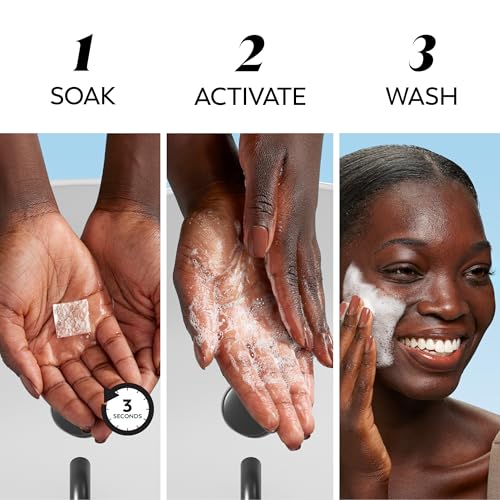 Olay Face Wash, Hyaluronic Acid Cleansing Melts, Fragrance-Free, Daily Use Gentle Cleanser, For All Skin Types, Travel Size, Water-Activated to Clean, Tone, and Refresh, 64ct (2 Pack x 32ct) - Image 3