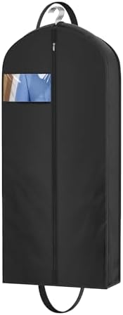 MISSLO 43" Garment Bags for Travel Waterproof Suit Bag Travel for Men 4" Gusseted Suit Protector Bag for Closet Storage Clothing Covers for Hanging Clothes Suits Carrier