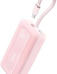 Anker Portable Charger, 10,000mAh 30W Power Bank, USB-C in and Out Fast Charging Battery Pack, Travel Essential Phone Power Bank, for iPhone 17/16, Galaxy and More (Pink, 10000, Milliamp Hours)