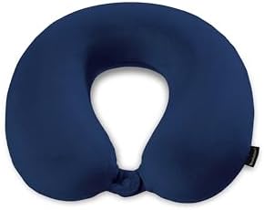 Brookstone Travel Neck Pillow - Lightweight Fleece Casing U-Shaped Stuffable Memory Foam Travel Pillow for Sleeping and Neck Support, Blue - Image 5