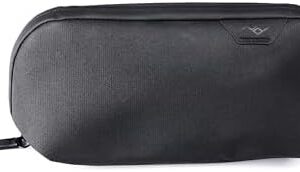 Peak Design Small Tech Pouch, Black, Electronics Organizer for Travel or Everyday Carry, Origami-Style Storage, Cable Pass-Through, Weatherproof Recycled Nylon, Gear Carry Bag for Men and Women