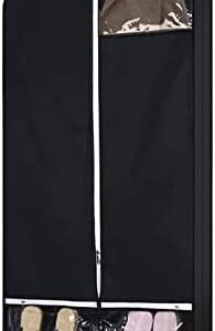 54" Garment Bags for Travel and Storage, Travel Suit Bags for Men Women with 2 Clear Pockets, Storage bags for Clothes, Suits, Dress, Shirts, Coats (Black)