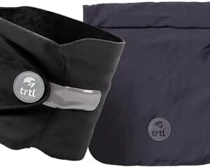 trtl Pillow - Scientifically Proven, Super Soft Neck Support Travel Pillow for Airplanes - Lightweight and Machine Washable - Ergonomic Design for Traveling on Flights, Cars, and Trains - Black