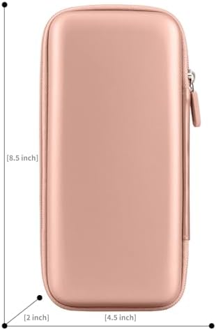 iMangoo Travel Essentials Electronics Organizer Charger Case Portable Dual Zipper Shockproof Pouch Tech Purse Cord Cable Pouches Power Bank Storage Accessories Bag for Women Men,8.5x4.5x2 Rose Gold - Image 5