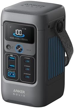 Anker SOLIX C200 DC Power Bank Station, 192Wh Portable Power Station, LiFePO4 Battery, 200W Solar Generator, for Outdoor Camping, Traveling, and Emergencies (No Wall Charger Included)