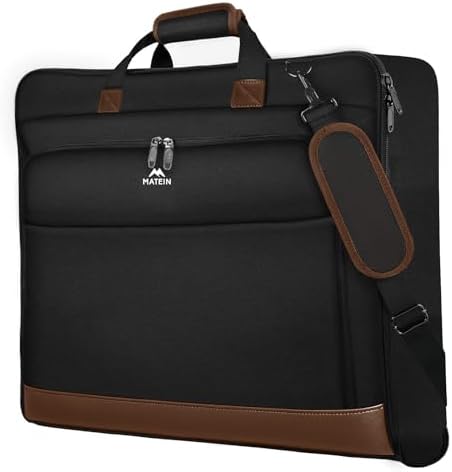 MATEIN Suit Garment Bag for Travel, Large Garment Bags for Hanging Clothes Travel, Foldable Suit Carrier with Shoulder Strap For Business, Premium 2 in 1 Hanging Suitcase Luggage, Black Brown