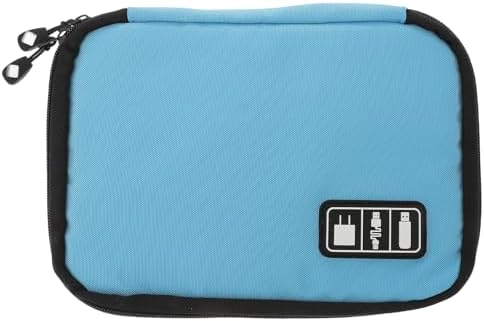 Homoyoyo Travel Cable Organizer Bag for Electronics Accessories, Portable Tech Organizer Case Multiple Compartments, Blue Digital Storage Pouch for Charging Cables, Power Banks,