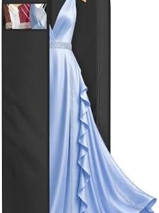 MISSLO 65" Long Garment Bags for Travel for Women 4" Gusseted Dress Bags for Gowns Waterproof Dress Protector Bag for Closet Storage Clothing Covers for Hanging Clothes Wedding Dresses Storage