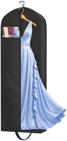 MISSLO 65" Long Garment Bags for Travel for Women 4" Gusseted Dress Bags for Gowns Waterproof Dress Protector Bag for Closet Storage Clothing Covers for Hanging Clothes Wedding Dresses Storage