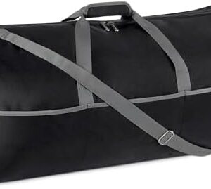 Amazon Essentials Extra Large Foldable Nylon Duffel Bag for Travel/Storage with Zippered Pockets, 32.4", 150L, 50-LBS Capacity, Black (Previously Amazon Basics)