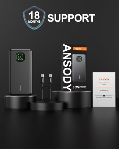 65W Power Bank, 25000mAh Travel Essential USB C Laptop Portable Charger, 100W Total Fast Charging Battery Pack for MacBook Dell XPS iPad Tablet Steam Deck iPhone 17-12 Series Samsung Switch and More - Image 9