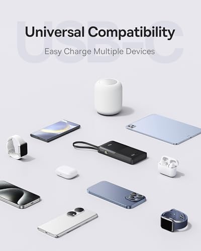 Baseus Portable Charger, 10000mAh Fast Charging Power Bank, 22.5W PD3.0 QC3.0 Battery Pack Built-in USB C Braided Cable, Travel Essentials for iPhone 17 16 15, iPad, S25/S24, Indoor/Outdoor - Image 7