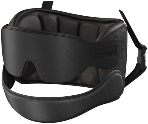 Airplane Pillow Combo with Chin Strap, Travel Pillows for Airplanes with Sleep Eye Mask, Plane Pillow for Long Flights, Car Road Trip, 360° Headrest, Stop Bobblehead, Black