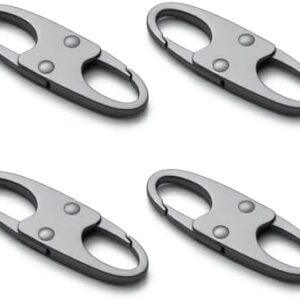 zelin Anti Theft Zipper Clips Double Opening Small Carabiner Clips, 4Pcs Elegant Zinc Alloy Zipper Pull Replacement for Travel, Commuting and Camping (Space Grey)