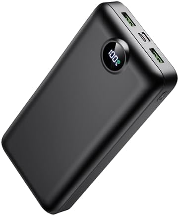 Portable Charger Power Bank 50000mAh 22.5W Fast Charging USB C Battery Bank External Battery Pack Digital Display Phone Charger with 3 Output & 2 Input for iPhone 17/16/15/14/13/12, Samsung etc Black