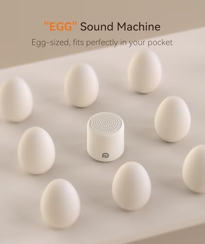 Dreamegg Portable Travel White Noise Machine for Sleep, Features Powerful Battery, Egg-Sized, 16 Nature Sounds, Timer, for Baby Adults Office Privacy Home Gift, Cream - Image 2