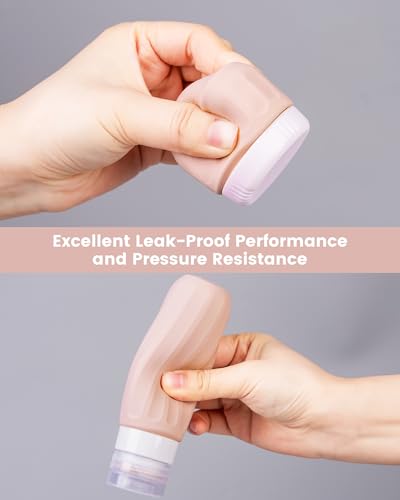 Travel Bottles for Toiletries 8 Pack, Travel Size Toiletries, Tsa Approved Travel Size Containers 3oz, with Travel Essentials Clear Bag, Leak Proof Silicone Squeezable Creams Jars - Image 6