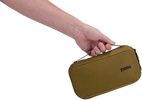 Thule Aion Travel Organizer - 2-in-1 Pouch Includes Travel Wallet and Electronics Bag - RFID Blocking Zipper Pouch - Internal Pockets to Stay Organized - 100% Recycled Waxed PFC-Free Fabric - Image 8