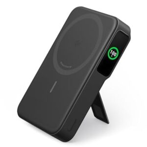 Anker MagGo Power Bank, Qi2 Certified 15W Ultra-Fast MagSafe-Compatible Portable Charger, 10,000mAh Battery Pack with Smart Display and Foldable Stand, For iPhone 15/14/13/12 Only(USB-C Cable Include)