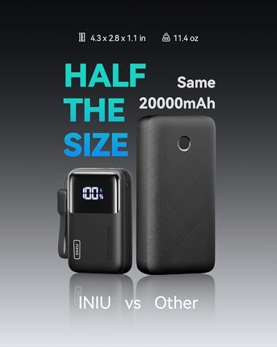 INIU Power Bank, 20000mAh 65W Ultra Compact USB C Laptop Portable Charger, PD QC Fast Charging 3-Output External Battery Pack for Laptop MacBook iPad Tablet Steam Deck iPhone 17 16 15 Pro Samsung S24 - Image 4