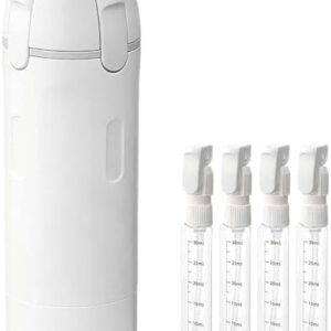4 in 1 Travel Dispenser, 4 Pack 30ML Travel Bottles for Toiletries, Leak Proof Travel Size Containers, Portable Containers for Shampoo Lotion Conditioner Cream (White)