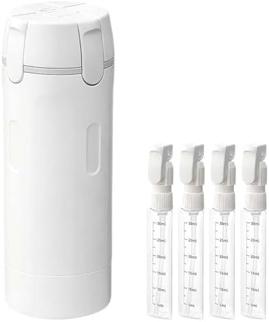 4 in 1 Travel Dispenser, 4 Pack 30ML Travel Bottles for Toiletries, Leak Proof Travel Size Containers, Portable Containers for Shampoo Lotion Conditioner Cream (White)