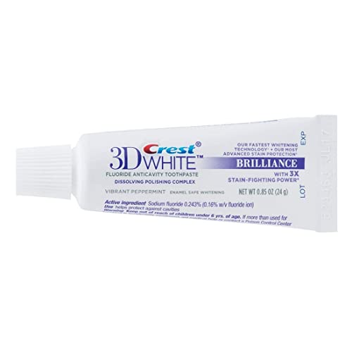 Crest 3D White Brilliance Toothpaste, Vibrant Peppermint, Travel Size, 0.85 oz (24g) - Pack of 12 - Image 2