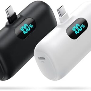 [2-Pack]Portable Charger for iPhone 17/16/15,Mini Power Bank 5000mAh PD USB C Portable Phone Charger,Travel Essential Battery Pack for iPhone 17/17 Air/16/16 pro/15/15 pro Max/Android/Samsung/Moto/LG