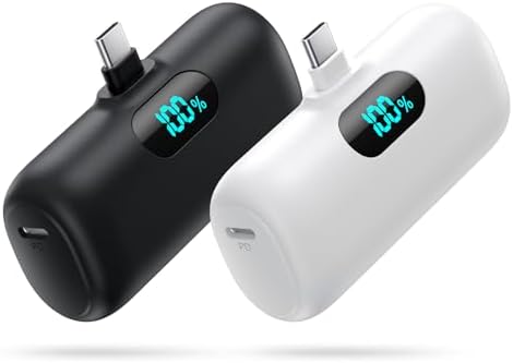 [2-Pack]Portable Charger for iPhone 17/16/15,Mini Power Bank 5000mAh PD USB C Portable Phone Charger,Travel Essential Battery Pack for iPhone 17/17 Air/16/16 pro/15/15 pro Max/Android/Samsung/Moto/LG
