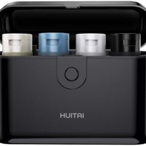 Travel Bottles with Case, 4x2oz TSA Approved, Leak-Proof, Press to Unlock, Compact & Portable Travel Toiletries (Black)