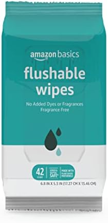 Amazon Basics Adult Wet Wipes Flushable formulated without Fragrance, 126 Count (3 Packs of 42) Packaging May Vary - Image 2