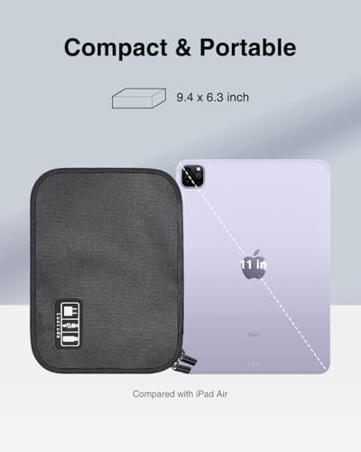 Luxtude Travel Cable Organizer Bag, Flat Cord Organizer Case, Travel Essentials for Wire/Cord/Charger/Cable Storage/Tech Accessories/Tech Gifts - Image 5