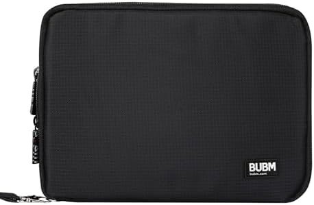 BUBM Double Layer Electronics Organizer/Travel Gadget Bag For Cables,Memory Cards,Flash Hard Drive and More,Fit For iPad Or Tablet(Up To 9.7")--Large, Black - Image 7