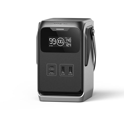 EF ECOFLOW TRAIL 200 DC Portable Power Station, 192Wh LiFePO4 Battery, Solar Generator, 220W DC Output, Compact Power Bank for Camping, Travel, Outdoors, and Emergency Use (No AC Outlet Included)