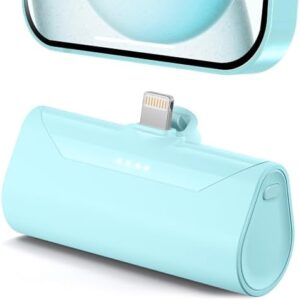 Little Blue Power Bank Battery Charger for iPhone 11 Pro, 4800mah Portable Charger Ultra-compact External Battery for Lightning Port, Mini Power Charger ompatible With iPhone 14/13/12 pro max/6s/6/7/8