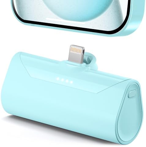 Little Blue Power Bank Battery Charger for iPhone 11 Pro, 4800mah Portable Charger Ultra-compact External Battery for Lightning Port, Mini Power Charger ompatible With iPhone 14/13/12 pro max/6s/6/7/8
