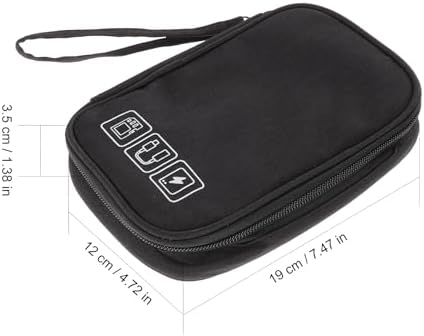Portable Charger Case and Cable Organizer Bag for Travel, Mini Electronics Cord Storage Pouch in Black, Compact Tech Accessories Organizer for Phone, Power Bank, and Earphones - Image 2