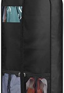 MISSLO 43" Heavy Duty Garment Bags for Travel 6" Gusseted Suit Bags for Closet Storage 4 Handles Hanging Clothes Bag with Pocket Mens Suit Cover for Shirts, Coats, Dresses