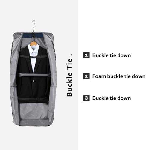 MATEIN Travel Garment Bags, Large Convertible Carry On Garment Bag For Men Women, Wrinkle-Free Hanging Travel Suit Luggage with Shoulder Strap, 2 in 1 Suit Carrier Suitcase For Business Trip, Blue - Image 2