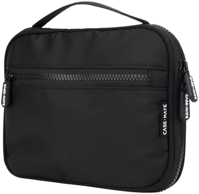Case-Mate Electronic Organizer Travel Case - Portable Tech Travel Pouch w/Multiple Storage Mesh Pockets for Cable, Cord, Charger, Power Bank, Airpods - Airplane Essentials Bag - Black