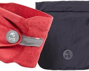 trtl Pillow - Scientifically Proven, Super Soft Neck Support Travel Pillow for Airplanes - Lightweight and Machine Washable - Ergonomic Design for Traveling on Flights, Cars, and Trains - Coral