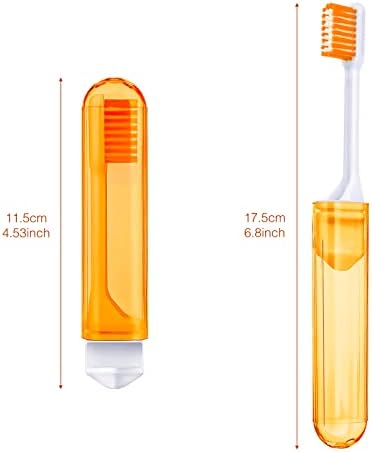Patelai 4 Pieces Travel Toothbrush Set, Soft Bristle Mini Foldable Tooth Brush with Case, Individually Wrapped Small Portable Travel Size Toiletries Stuff for Camping (Bright Color) - Image 2