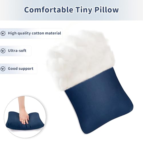 Pro Goleem Small Pillow 11"x7"x2.5" for Travel and Camping with Name Tag Mini Tiny Pillow for Room Couch Sofa Chair and Outdoor Car Air Nap Neck Lumbar Knee Rest Pillows, Navy Blue - Image 6