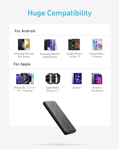 Anker Power Bank(PowerCore 10K), Compact Travel-Ready 10,000mAh Battery Pack with PowerIQ Charging Technology, 5V/3A High-Speed Charging for iPhone, iPad,and More (1, Black) - Image 7