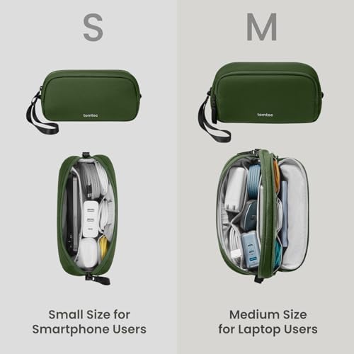 tomtoc Electronics Organizer Travel Case, Water Resistant Travel Bag Cable Organizer for Essentials, Tech Pouch Accessories Carry Storage for Cord, Phone, Cables, Airpods, USB Flash Drive, Daily Items - Image 7