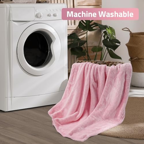 Travel Blanket, Airplane Blanket, Ultra-Soft, Warm & Lightweight, 65x40 in, Outdoor Blanket Essentials for Women, Men & Kids, Included Eye Mask, Luggage Sleeve & Backpack Clip Pink - Image 7