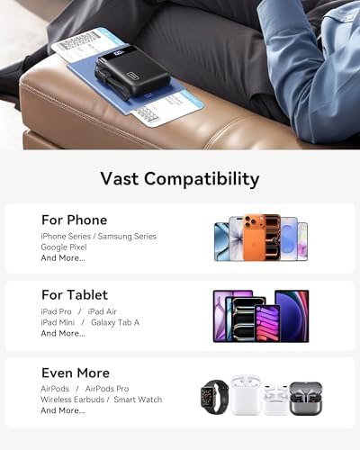 INIU Portable Charger, Smallest 22.5W 20000mAh USB C in & Out Power Bank Fast Charging, PD 3.0+QC 4.0 LED Display Phone Battery Pack Compatible with iPhone 17 16 15 14 Pro Samsung S24 Google iPad etc - Image 8