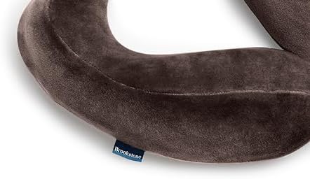 Brookstone Neck Travel Pillow - Lightweight Contoured Memory Foam Stuffable Travel Neck Pillow for Sleeping, Car, & Airplane, Size One Size, Velvet Brown - Image 3